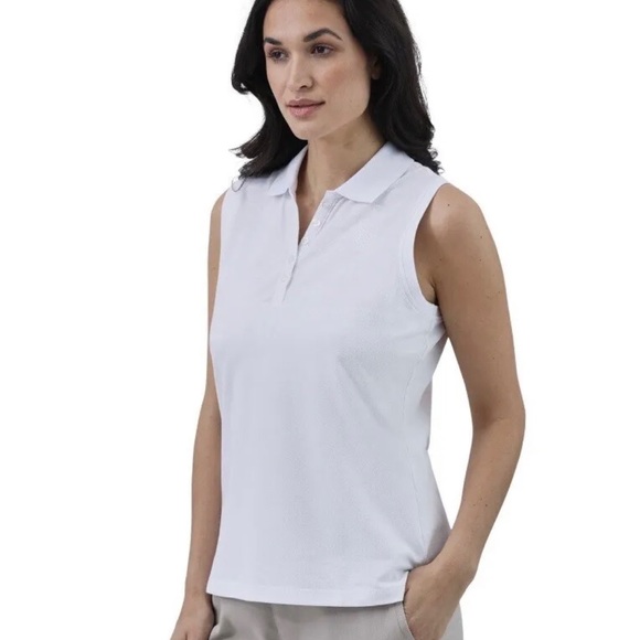 CHAPS Womens Sleeveless Polo Shirt Size XXL White New - Picture 3 of 7